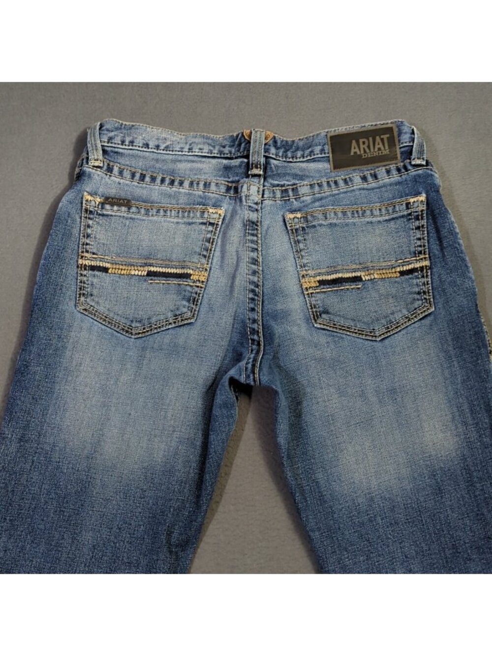 Ariat Jeans Men's 32x34 Blue M4 Low Rise Stretch Longspur Stackable Straight Leg - Picture 3 of 13